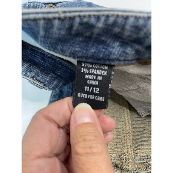 Express Vintage Y2K Stretch Denim Mall Goth Micro Mini Skirt 11/12 Bodycon - Picture 4 of 7